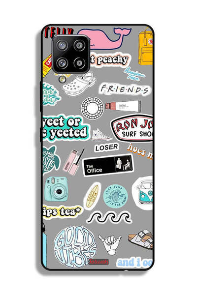 Tolwak Samsung Galaxy A42 5G Protective Case Cover Good Vibes Stickers
