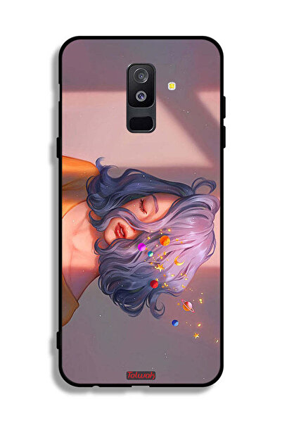 Tolwak Samsung Galaxy A6 Plus (2018) Protective Case Cover Girl And Space Art