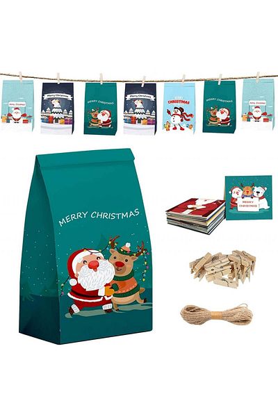 OEM Calendar de Advent ASSUGO, 24 de pungi, multicolor, 12 x 7 x 21,5 cm