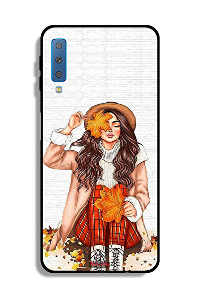 Tolwak غطاء حماية لهاتف Samsung Galaxy A7 (2018) يحمل صورة أوراق الخريف الفنية