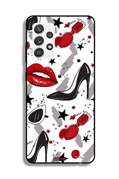 Tolwak Samsung Galaxy M32 5G Protective Case Cover Lipstick And Shoes Art