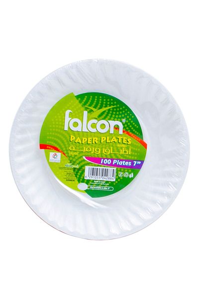 Falcon 7 Inch Paper Plates – 100pcs | Disposable Round Plates For Parties & Events