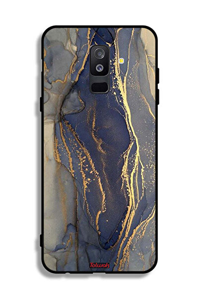Tolwak غطاء حماية لهاتف Samsung Galaxy A6 Plus (2018) بنمط رخامي لامع