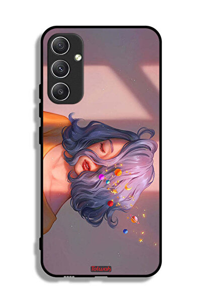 Tolwak Samsung Galaxy A34 5G Protective Case Cover Girl And Space Art