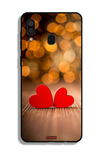Tolwak Samsung Galaxy A20 Protective Case Cover Two Beautiful Hearts