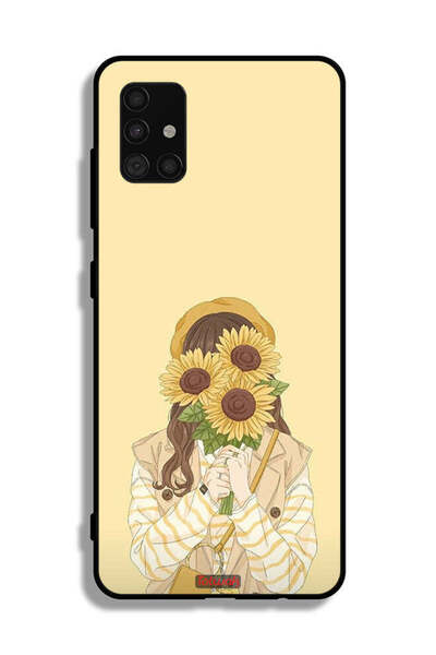 Tolwak غطاء حماية لهاتف سامسونج جالاكسي A51 4G بنقشة عباد الشمس وإخفاء الوجه