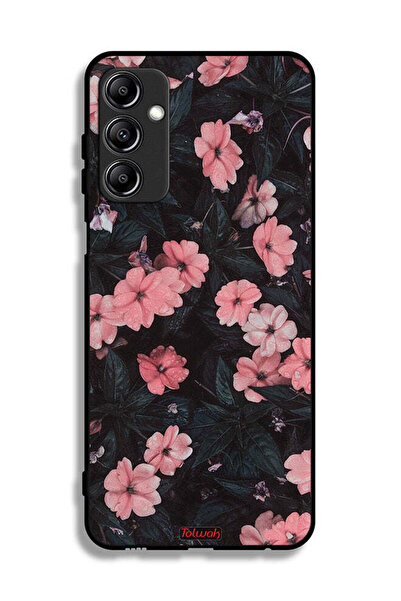 Tolwak غطاء حماية لهاتف سامسونج جالاكسي A24 4G - لون الخوخ والورود الصغيرة
