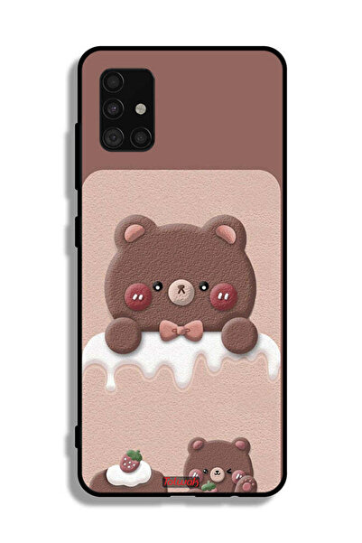 Tolwak غطاء حماية لهاتف سامسونج جالاكسي A51 4G بتصميم دب الفراولة