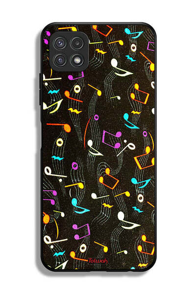 Tolwak Samsung Galaxy A22 5G Protective Case Cover Music Fabric Pattern