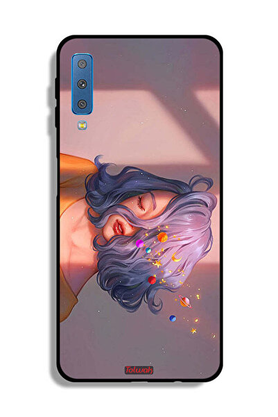 Tolwak غطاء حماية لهاتف Samsung Galaxy A7 (2018) بتصميم فتاة وفضاء