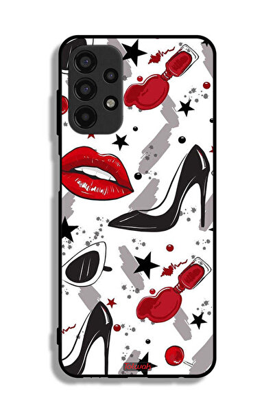 Tolwak Samsung Galaxy A13 4G Protective Case Cover Lipstick And Shoes Art