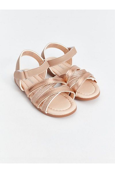 LC Waikiki Beige Cross Strap Girls' Sandals