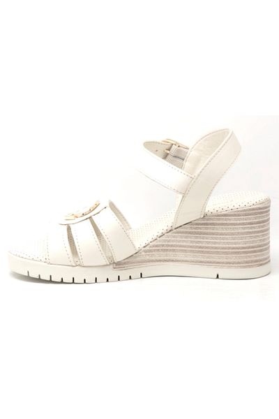 Mammamia D25Ys-02775 Beige Skin Leather Comfort Padding Women's Sandals