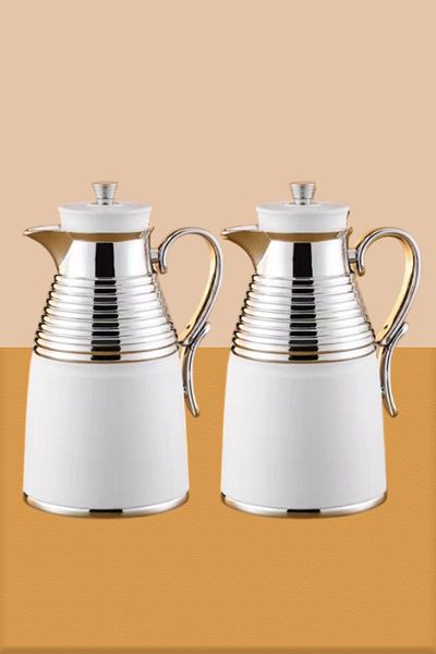 DVINA Petrus Luxury Tea and Coffee Thermos, Silver, 1L + 1L