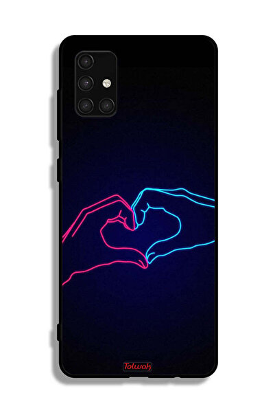 Tolwak Samsung Galaxy A71 4G Protective Case Cover Touching Hand Making Heart