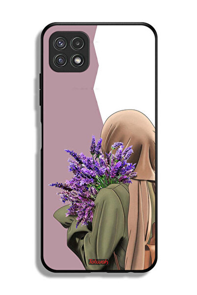 Tolwak Samsung Galaxy A22 5G Protective Case Cover Holding Flower