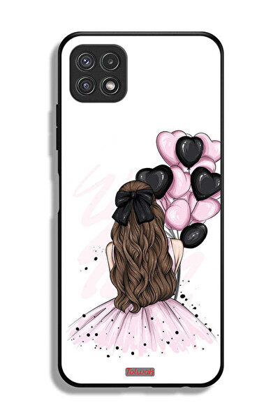 Tolwak غطاء حماية لهاتف سامسونج جالاكسي A22 5G يحمل رسمة فتاة تحمل بالونات