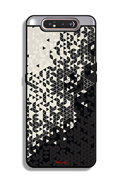 Tolwak غطاء حماية لهاتف سامسونج جالكسي A80 بنمط مثلث فني رقمي