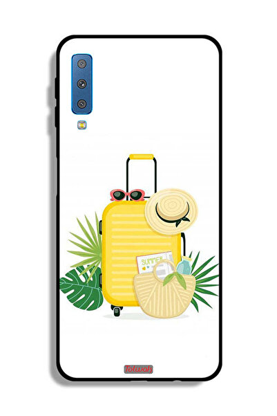 Tolwak غطاء حماية لهاتف Samsung Galaxy A7 (2018) بتصميم فني رقمي صيفي