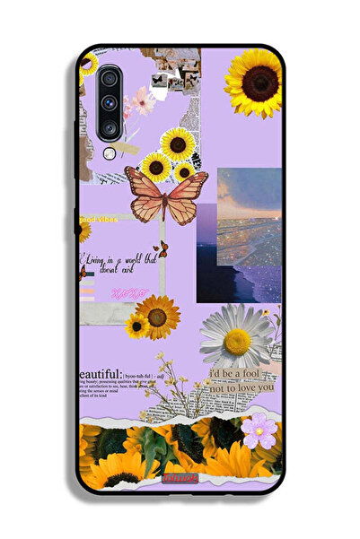 Tolwak Samsung Galaxy A70 Protective Case Cover Beautiful Sunflower Stickers