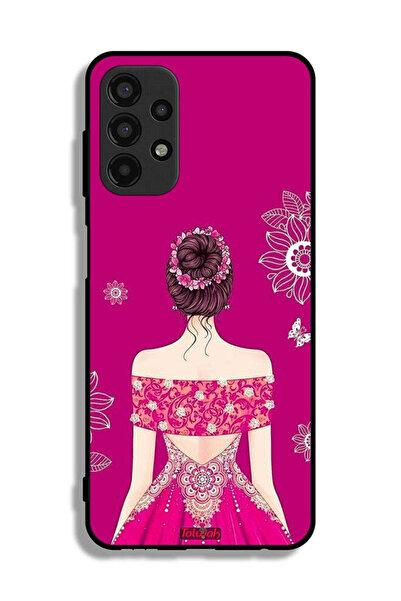 Tolwak Samsung Galaxy A13 4G Protective Case Cover Girl And Flowers Art