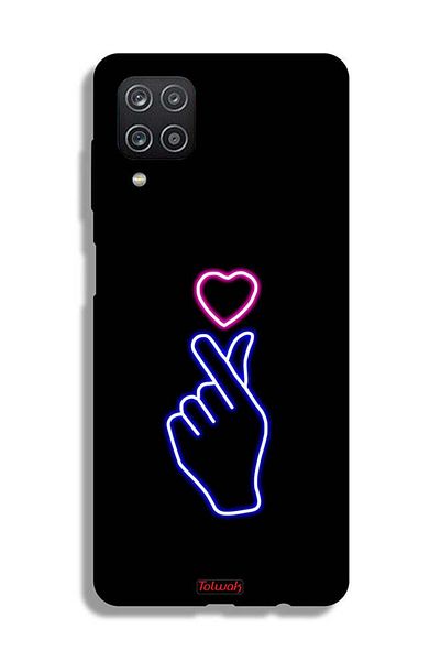 Tolwak غطاء حماية لهاتف Samsung Galaxy A12 بتصميم قلب مزخرف