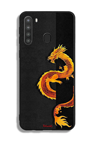 Tolwak Samsung Galaxy A21 Protective Case Cover Dragon Art