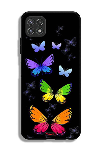 Tolwak Samsung Galaxy A22 5G Protective Case Cover Colorful Butterflies