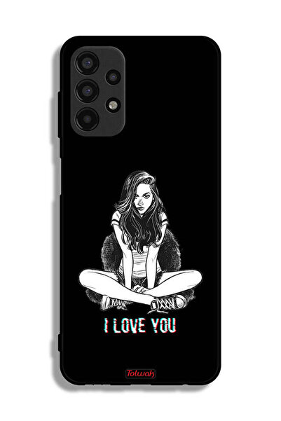 Tolwak غطاء حماية لهاتف سامسونج جالاكسي A13 4G برسومات "أحبك"