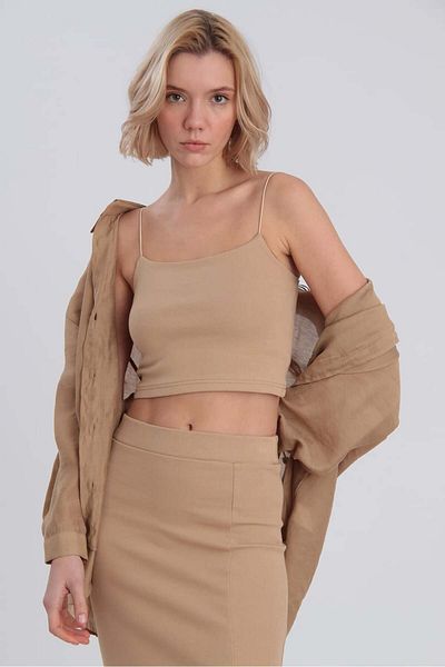 Suzi IP ΚΡΕΜΑΣΜΕΝΟ ΒΑΜΒΑΚΙ CROP ΜΠΟΥΜΠΟΥ 0047