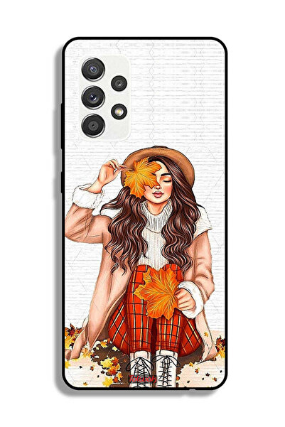 Tolwak Samsung Galaxy M32 5G Protective Case Cover Holding Autumn Leaves Art