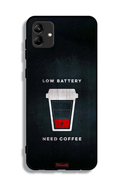Tolwak غطاء حماية لهاتف Samsung Galaxy A04 - بطارية منخفضة - يحتاج إلى قهوة