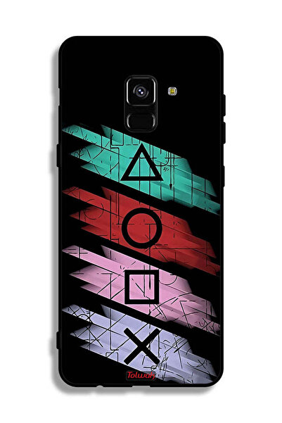 Tolwak غطاء حماية لهاتف Samsung Galaxy A8 Plus (2018) برسومات أيقونات لعبة Squid