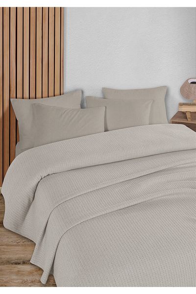HomeBerry Mystic Light Beige Double Pique Set 200 X 230 cm