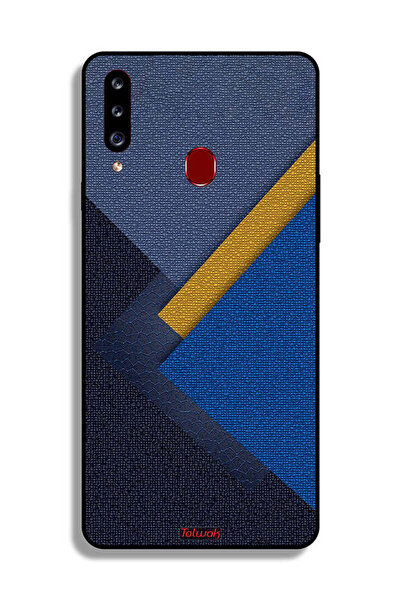 Tolwak غطاء حماية لهاتف سامسونج جالكسي A20s بنقشة مثلثات جلدية