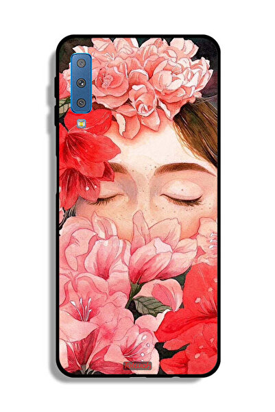 Tolwak غطاء حماية لهاتف Samsung Galaxy A7 (2018) بتصميم وجه فتاة مختبئة بين ا...