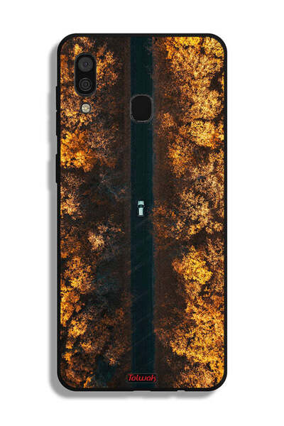 Tolwak غطاء حماية لهاتف سامسونج جالكسي A30 بتصميم طريق في أشجار الخريف