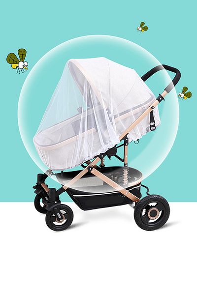Factorial Baby Stroller Fly Screen Washable Pushchair Crib Mosquito Net Rain Sunscreen Curtain Mother Kids