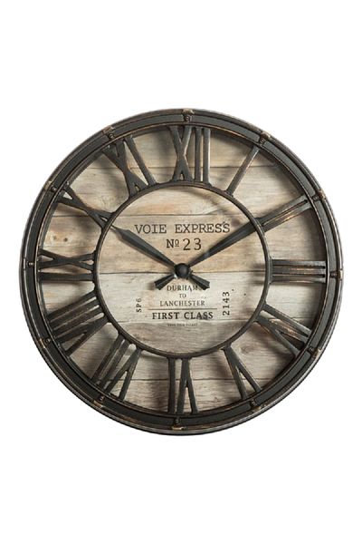 Atmosphera Voie Express Vintage Round Analog Quartz Movement Wall Clock Brown