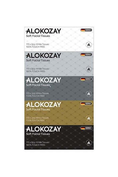 Alokozay 170 X 2 PLY WHITE SOFT FACIAL TOUCH FREE TISSUE PACK OF 5
