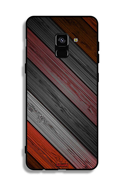Tolwak غطاء حماية لهاتف Samsung Galaxy A8 Plus (2018) بنمط خشبي ملون