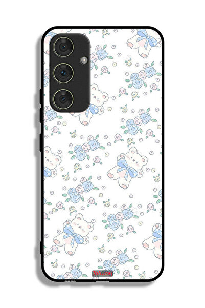 Tolwak غطاء حماية لهاتف سامسونج جالاكسي A54 5G مع رمز دب تيدي لطيف وزهور