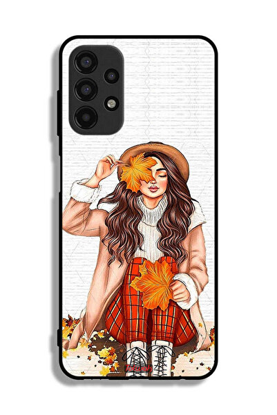 Tolwak Samsung Galaxy A13 4G Protective Case Cover Holding Autumn Leaves Art