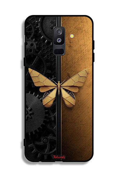 Tolwak غطاء حماية بتصميم فراشة فولاذية من سامسونج جالكسي A6 بلس (2018)