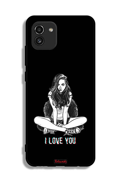 Tolwak غطاء حماية لهاتف سامسونج جالكسي A03 بتصميم "أحبك"