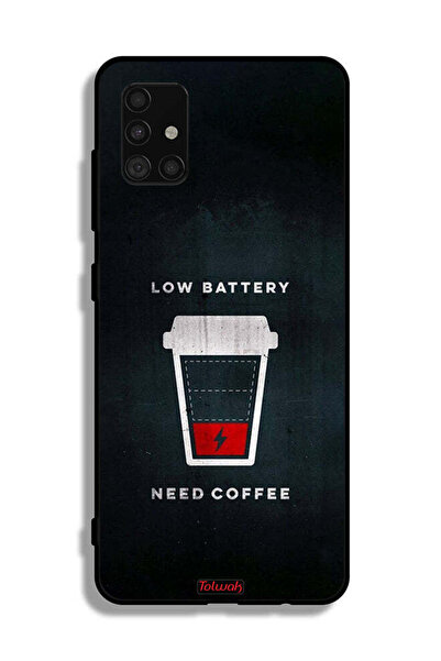 Tolwak غطاء حماية لهاتف Samsung Galaxy A51 5G - بطارية منخفضة - يحتاج إلى قهوة
