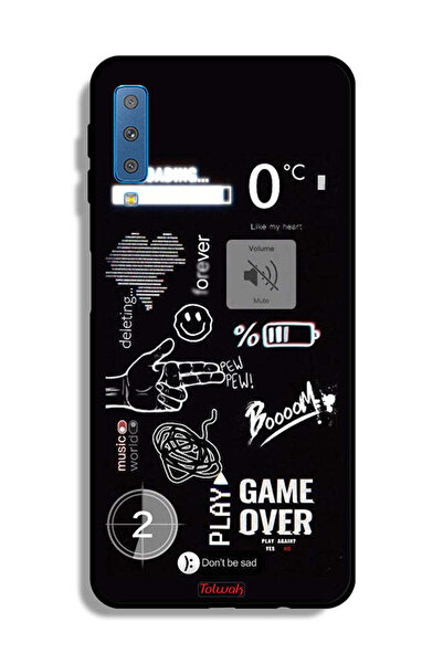 Tolwak غطاء حماية لهاتف Samsung Galaxy A7 (2018) مطبوع عليه Game Over Pew Pew
