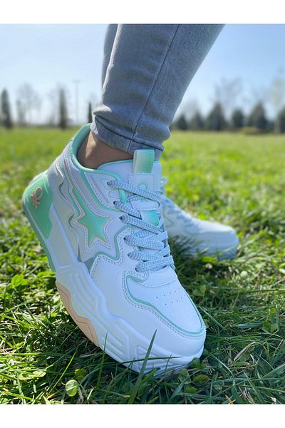 Benetton Pantofi sport unisex |   Alb Verde