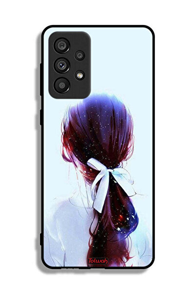 Tolwak غطاء حماية لهاتف Samsung Galaxy A73 5G مع ربطة شعر وفن فتاة مع رباط شعر