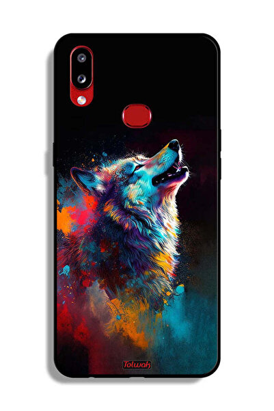 Tolwak غطاء حماية لهاتف Samsung Galaxy A10s بتصميم فن الذئب الملون